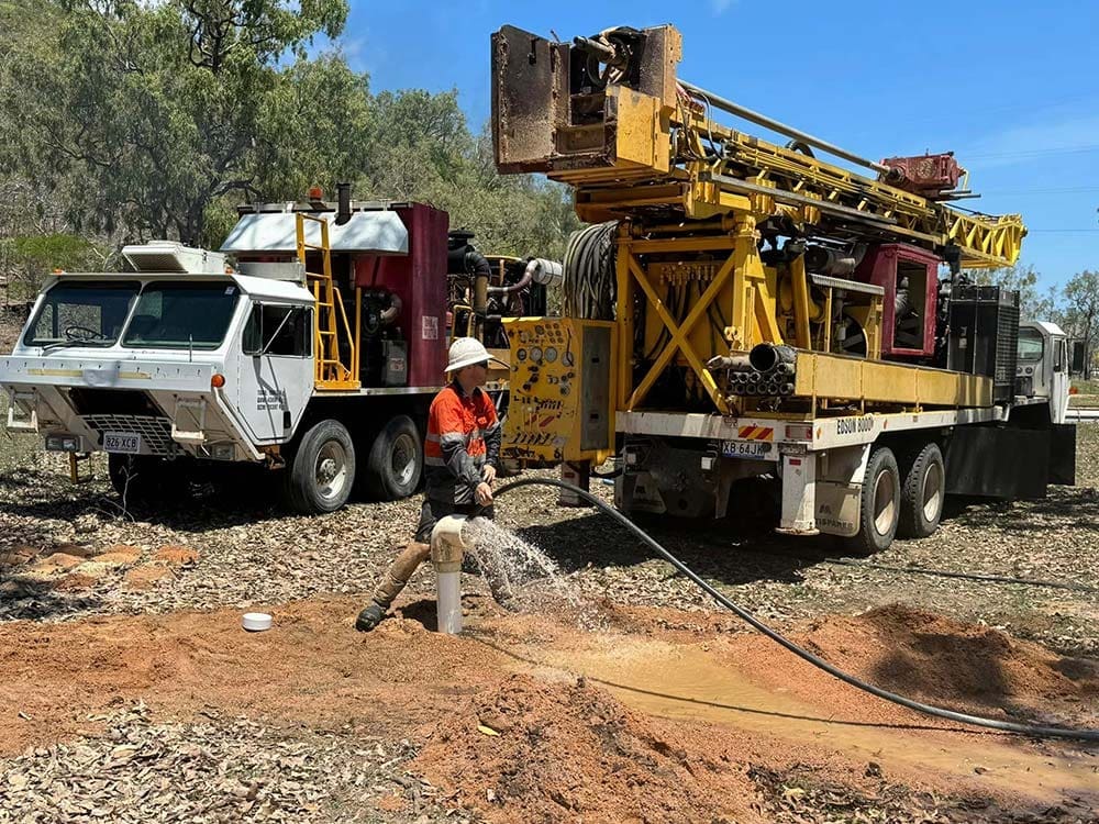 Drilling a bore on a property in Rollingstone